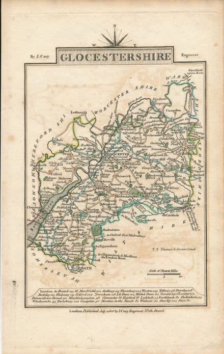 Gloucestershire 1806 - John Cary - Original Map