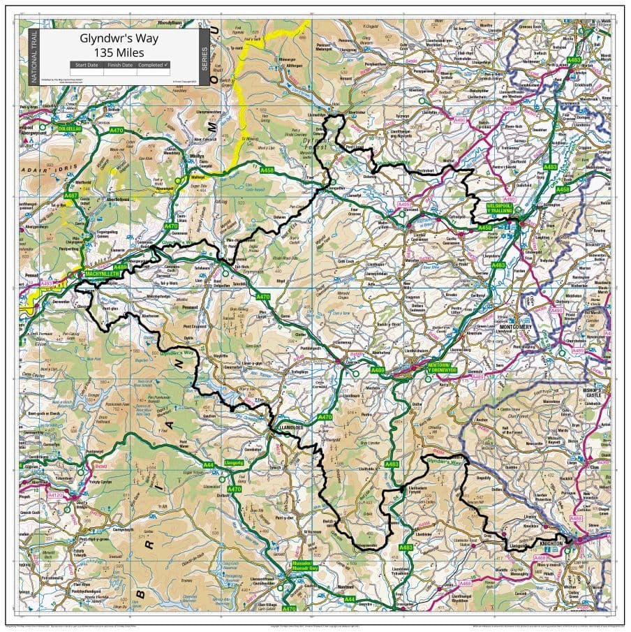 Glyndwr s Way - Wall Map
