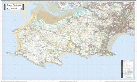 Gower Peninsula - Ordnance Survey 1:25,000 - Wall Map - The Map Centre Press
