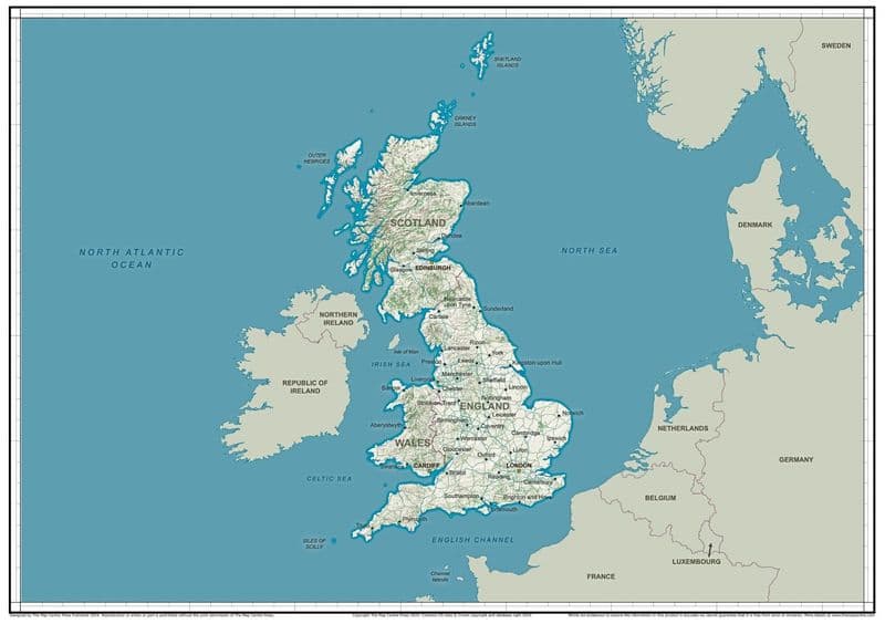 Great Britain Full - A3 Map - 2024
