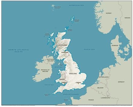 Great Britain Full - Basic Wall Map - 2024 (82 x 66cm)
