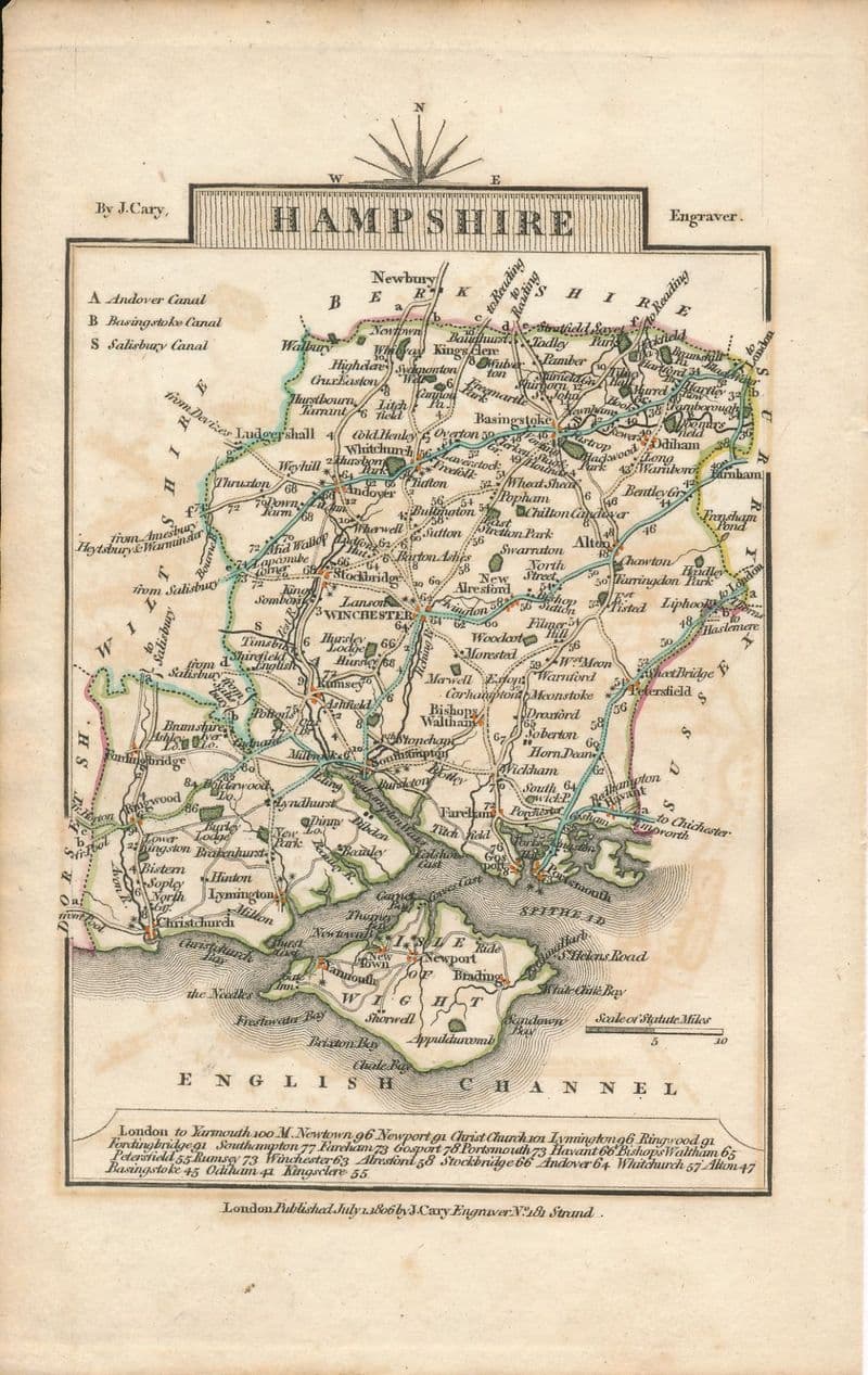 Hampshire 1806 - John Cary - Original Map