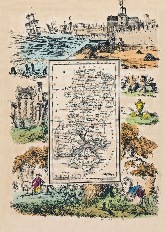 Hampshire - by 'Reuben Ramble' - Reproduction County Map