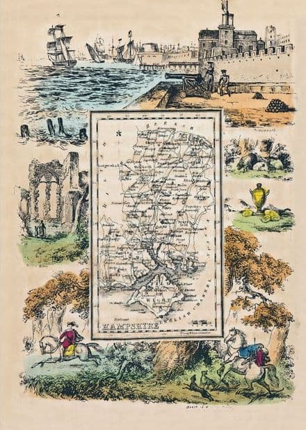 Hampshire - by 'Reuben Ramble' - Reproduction County Map