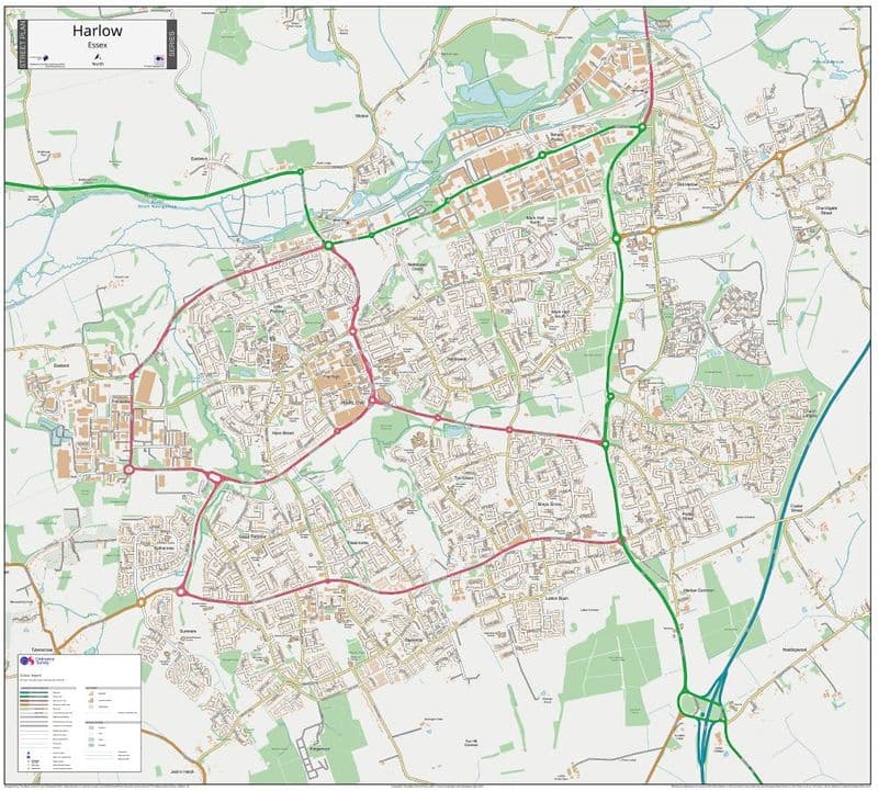 Harlow Street Map
