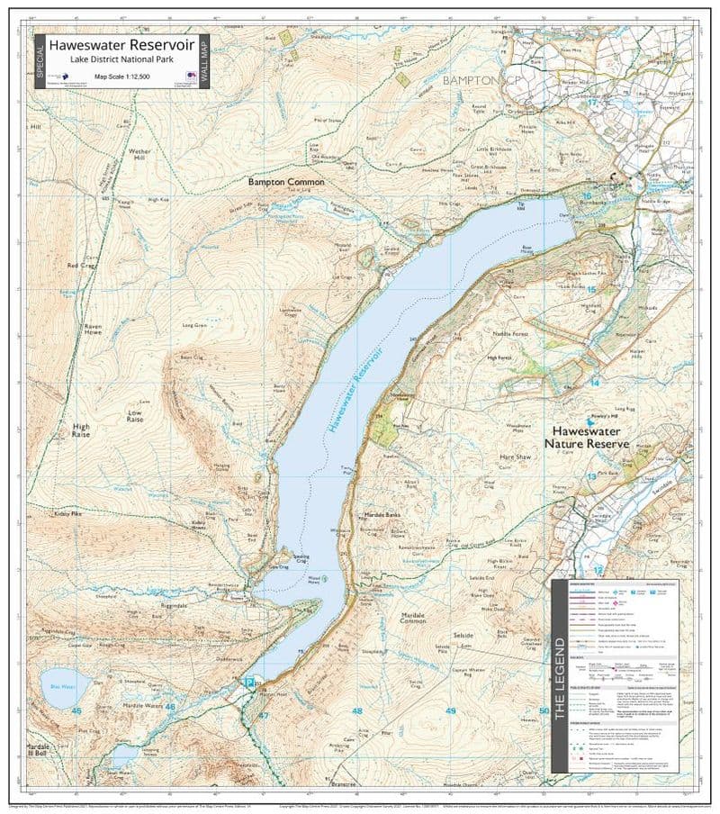 Haweswater - Wall Map - 1:12,500 - The Map Centre Press