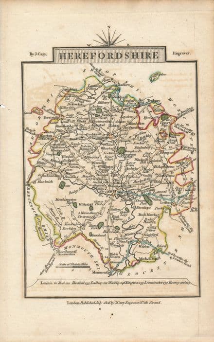 Herefordshire 1806 - John Cary - Original Map