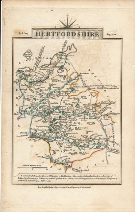 Hertfordshire 1806 - John Cary - Original Map
