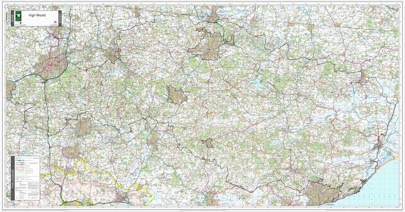 High Weald - AONB Wall Map - 2024