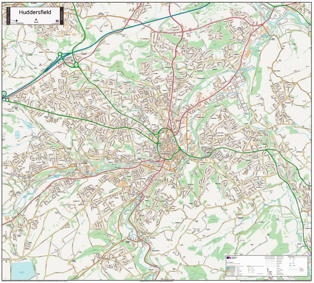 Hd Postcode Huddersfield Street Map