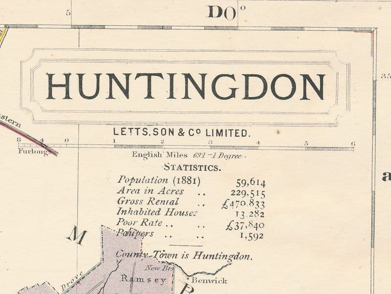 Huntingdon - Letts, Son & Co 1884