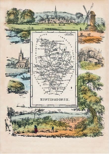 Huntingdonshire - by 'Reuben Ramble' - Reproduction County Map