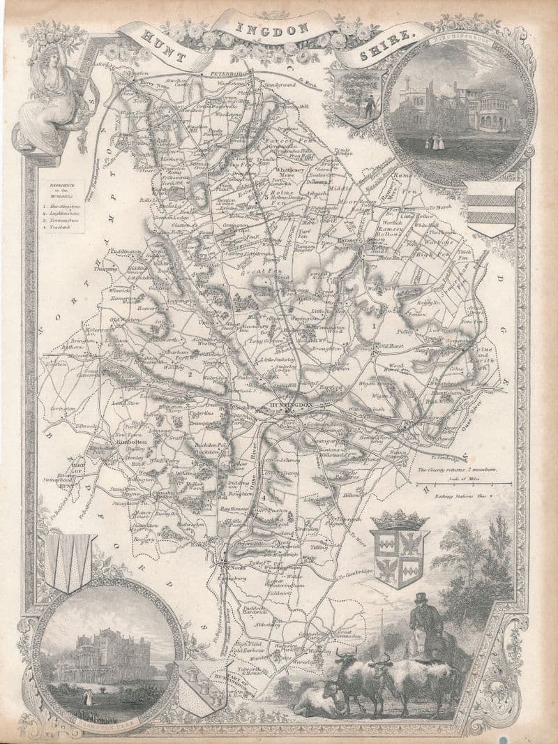 Huntingdonshire Thomas Moule circa 1840