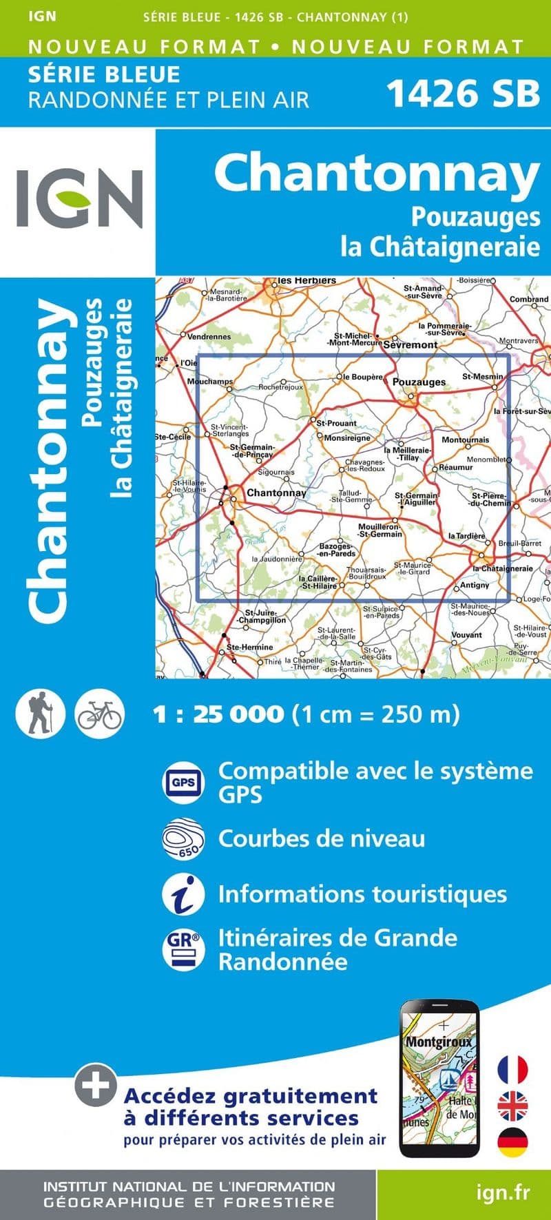 IGN 1426 SB - Chantonnay / Pouzauges / La Châtaigneraie