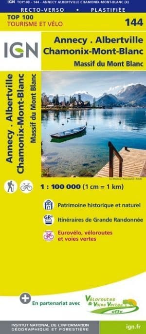 IGN 144 - Annecy Thonon les Bains Massif du Mont Blanc