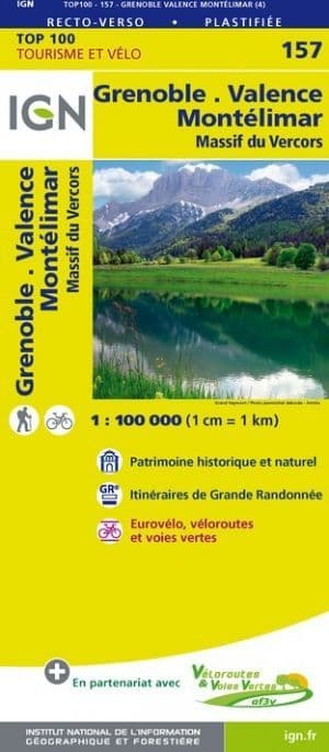 IGN 157 - Grenoble, Valence, Montelimar Massif du Vercors