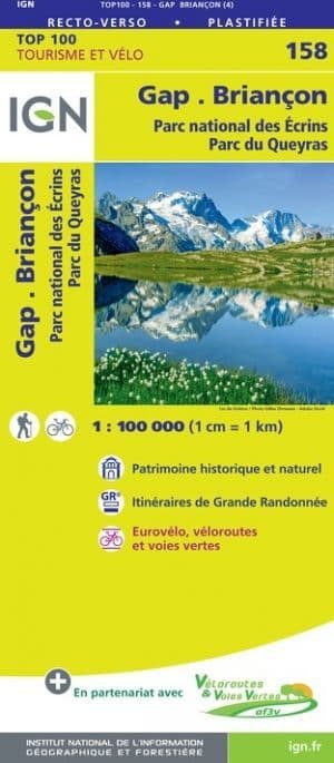 IGN 158 - Gap, Briancon Parc National des Ecrins