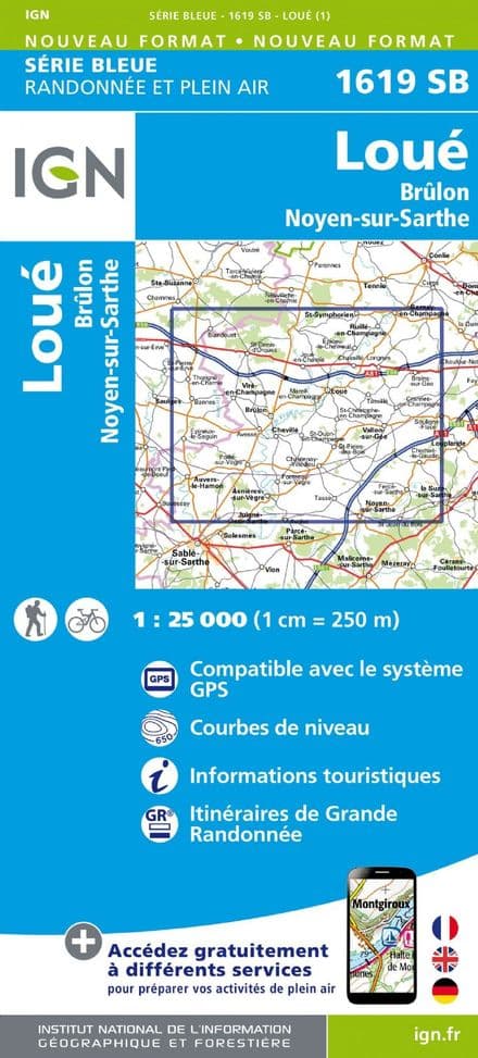 IGN 1619 SB - Loué / Brûlon / Noyen-sur-Sarthe