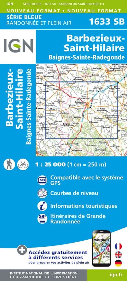 IGN 1633 SB - Barbezieux-St.-Hilaire / Baignes Ste-Radegonde