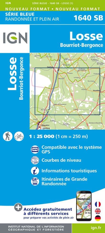 IGN 1640 SB - Losse / Bourriot-Bergonce