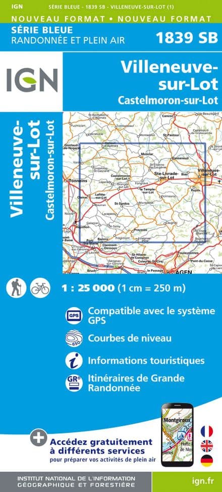 IGN 1839 SB - Villeneuve-sur-Lot / Castelmoron-sur-lot