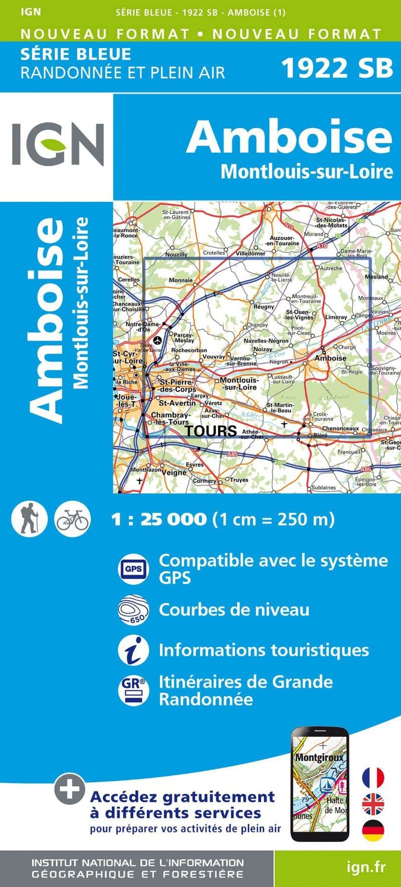 IGN 1922 SB - Amboise / Montlouis sur Loire