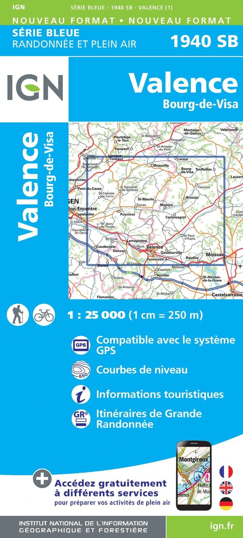 IGN 1940 SB - Valence / Bourg-de-Visa