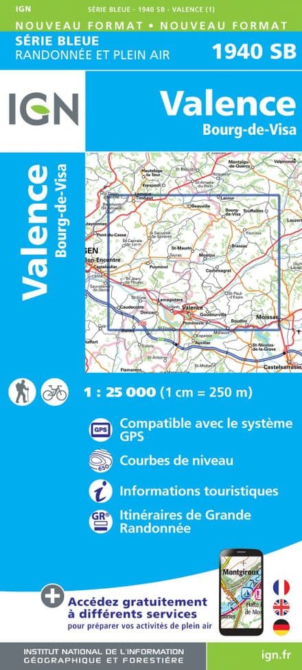 IGN 1940 SB - Valence / Bourg-de-Visa