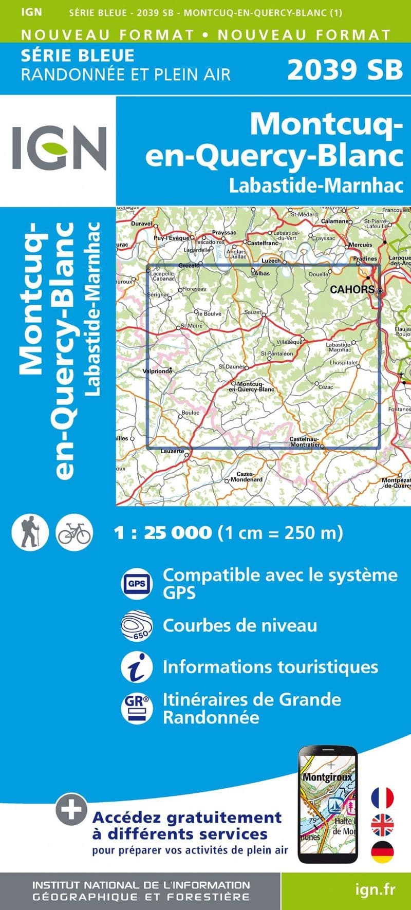 IGN 2039 SB - Montcuq-en-Quercy-Blanc / Labastide-Marnhac