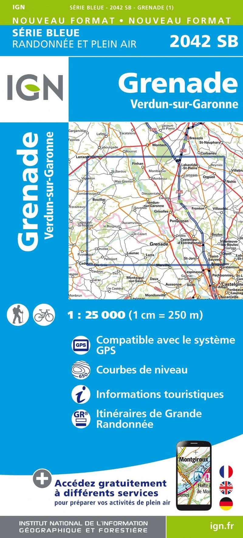 IGN 2042 SB - Grenade / Verdun-sur-Garonne