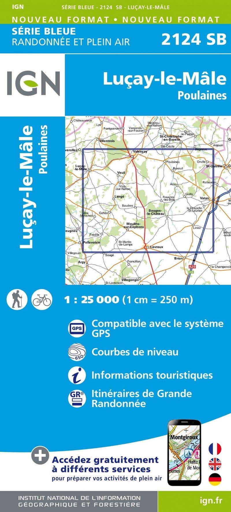IGN 2124 SB - Luçay-le-Mâle / Poulaines