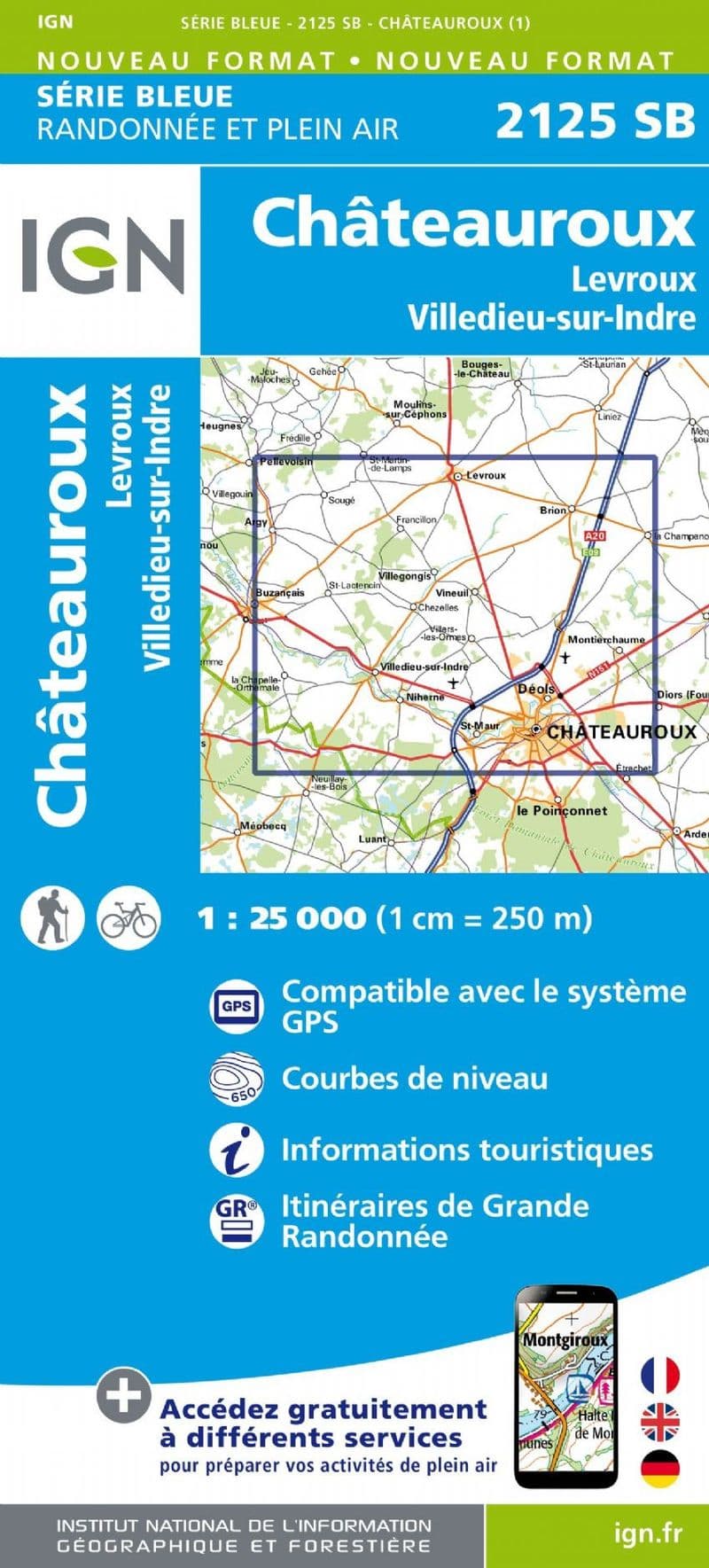 IGN 2125 SB - Chateauroux / Levroux / Villedieu-Sur-Indre