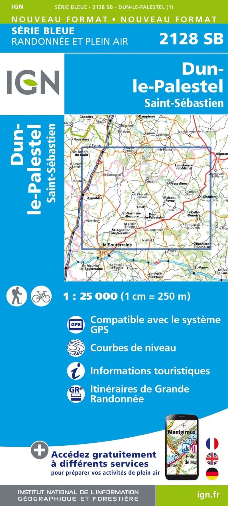 IGN 2128 SB - Dun-le-Palestel / St-Sébastien