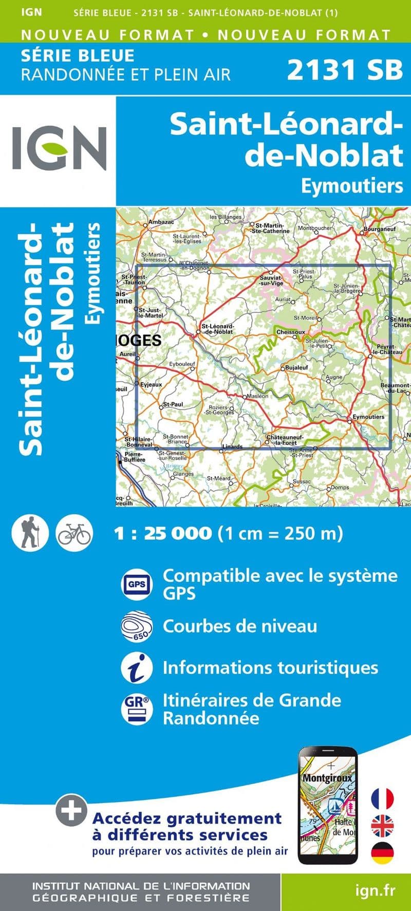 IGN 2131 SB - St-Léonard-de-Noblat / Eymoutiers