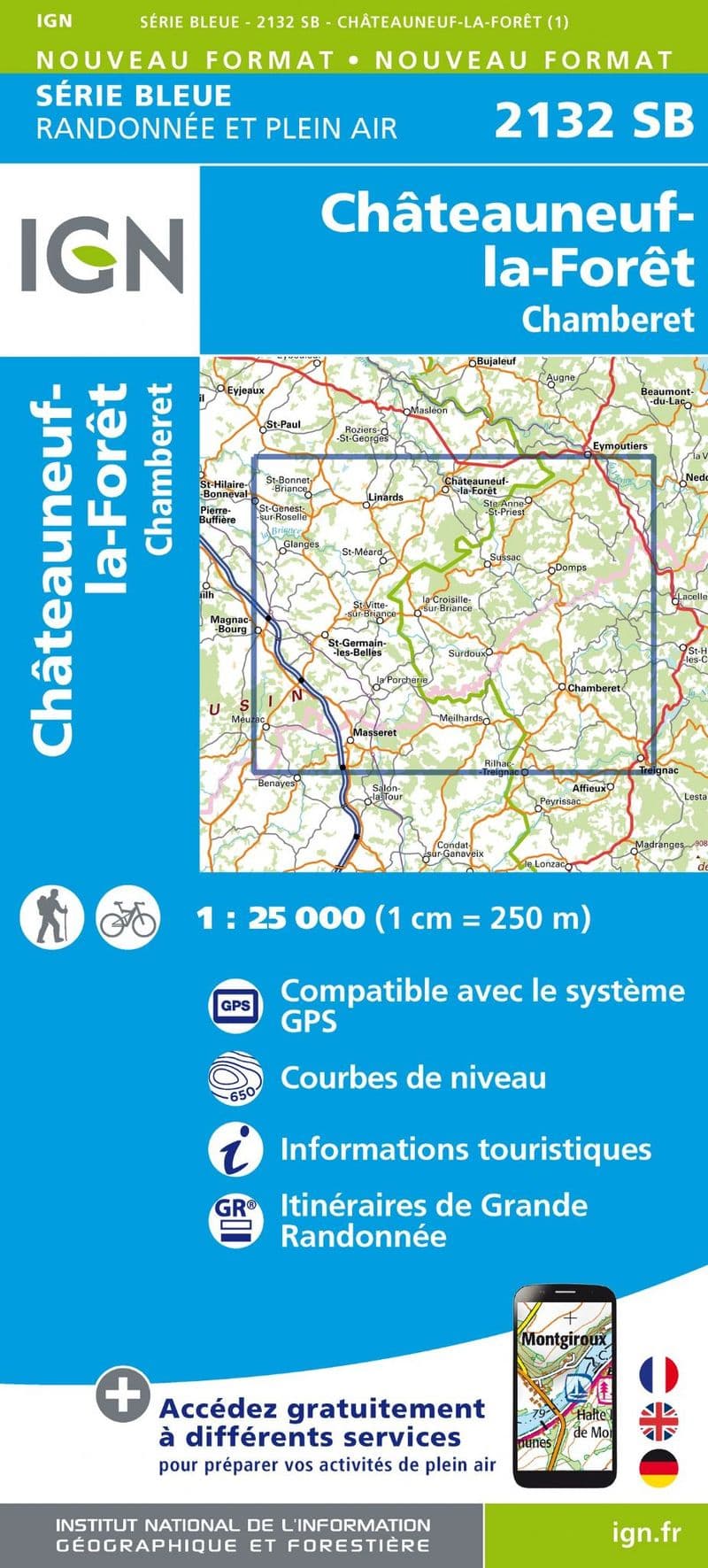 IGN 2132 SB - Châteauneuf-la-Forêt / Chamberet