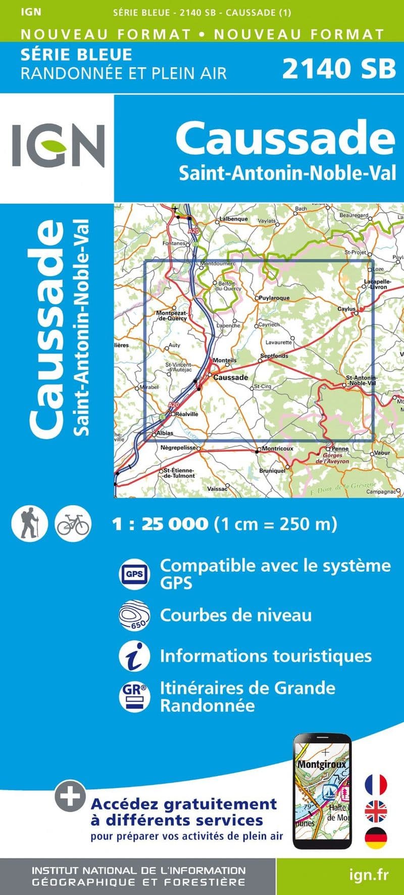 IGN 2140 SB - Caussade / St-Antonin-Noble-Val