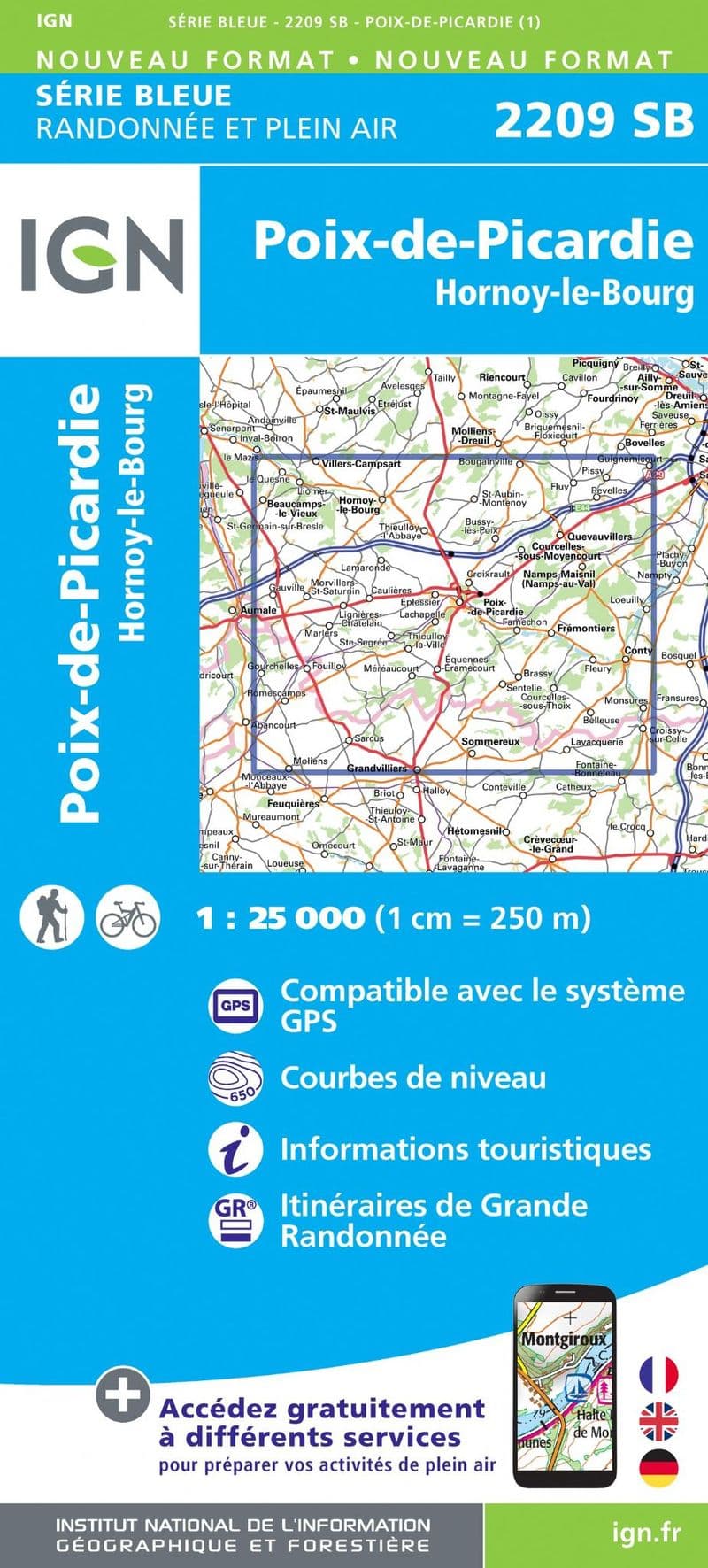IGN 2209 SB - Poix-de-Picardie / Hornoy-le-Bourg