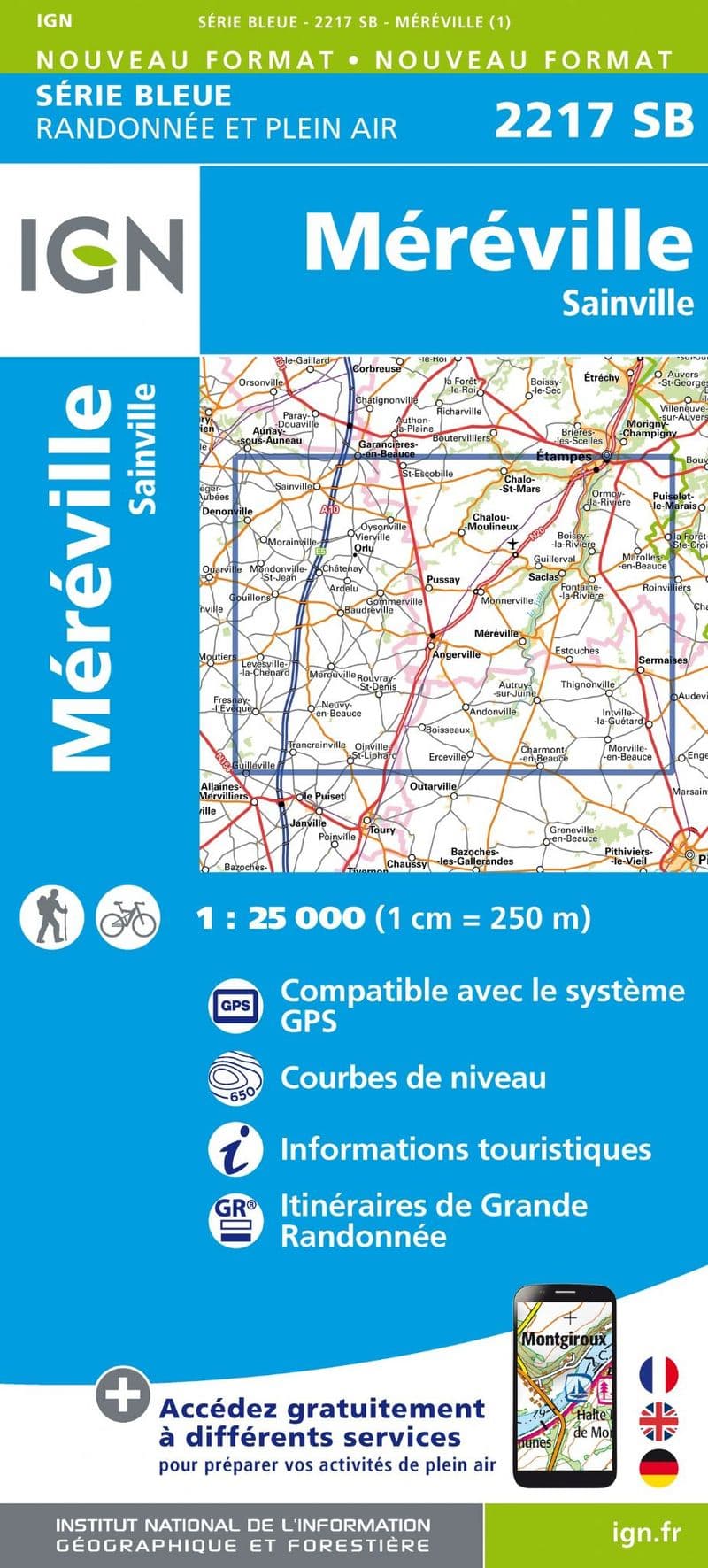 IGN 2217 SB - Méréville / Sainville