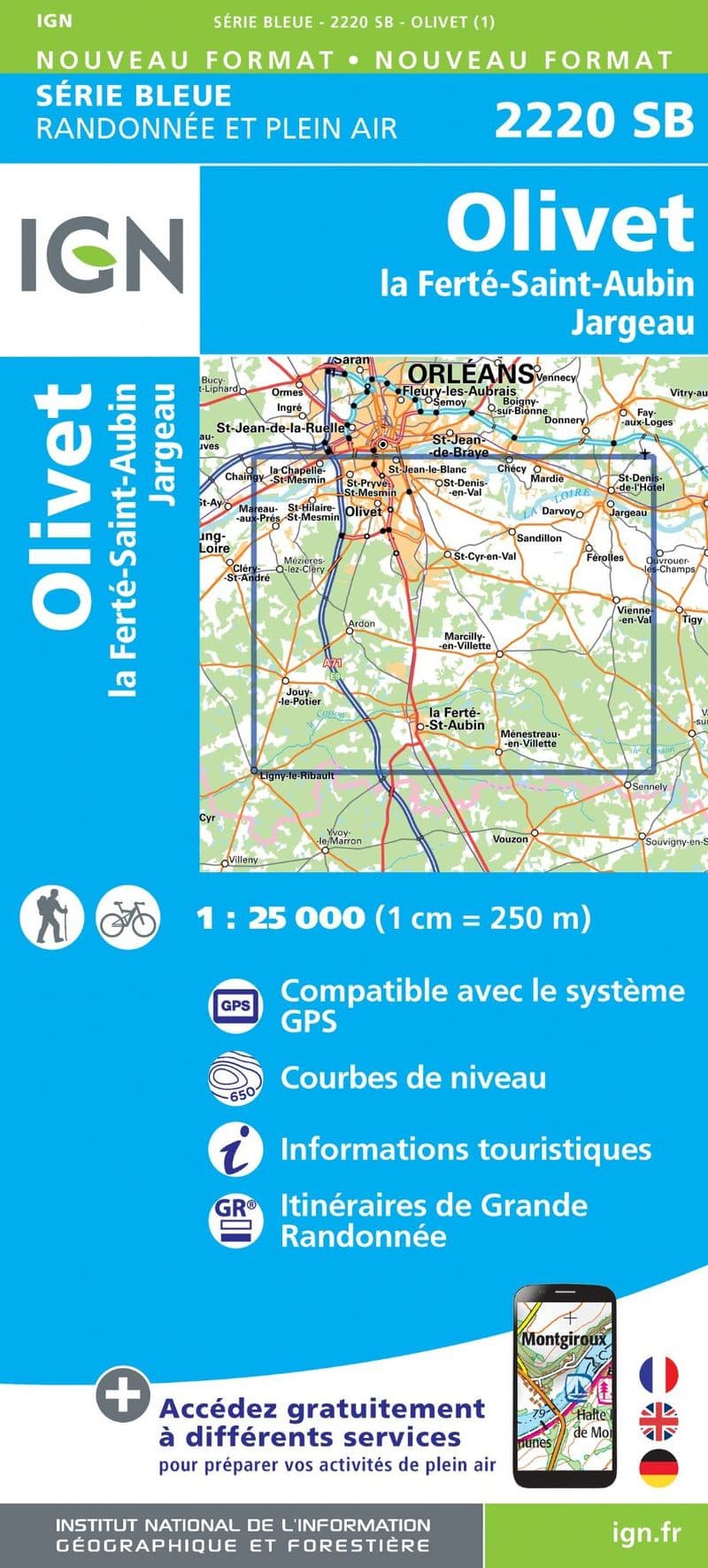 IGN 2220 SB - Olivet / La Ferté-St-Aubin / Jargeau