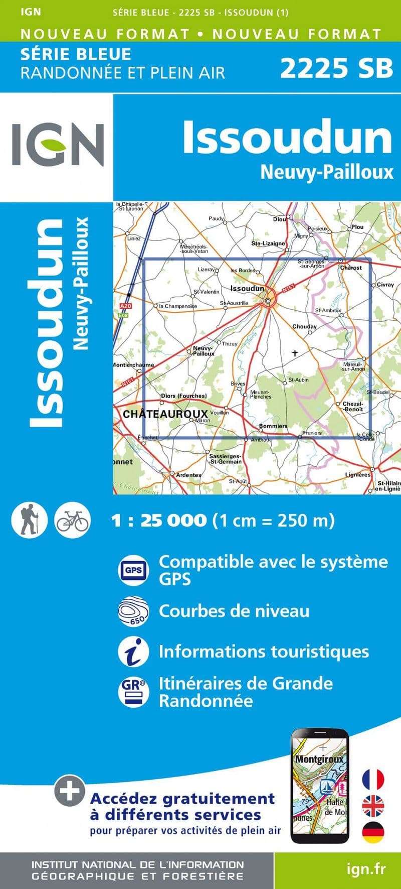 IGN 2225 SB - Issoudun / Neuvy-Pailloux
