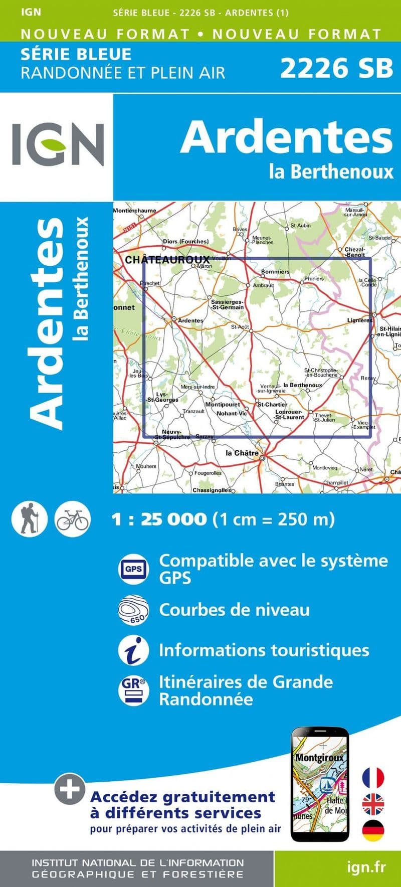 IGN 2226 SB - Ardentes / La Berthenoux