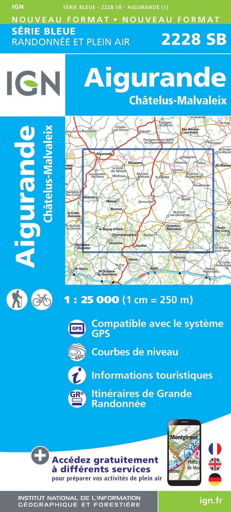 IGN 2228 SB - Aigurande / Chatelus-Malvaleix