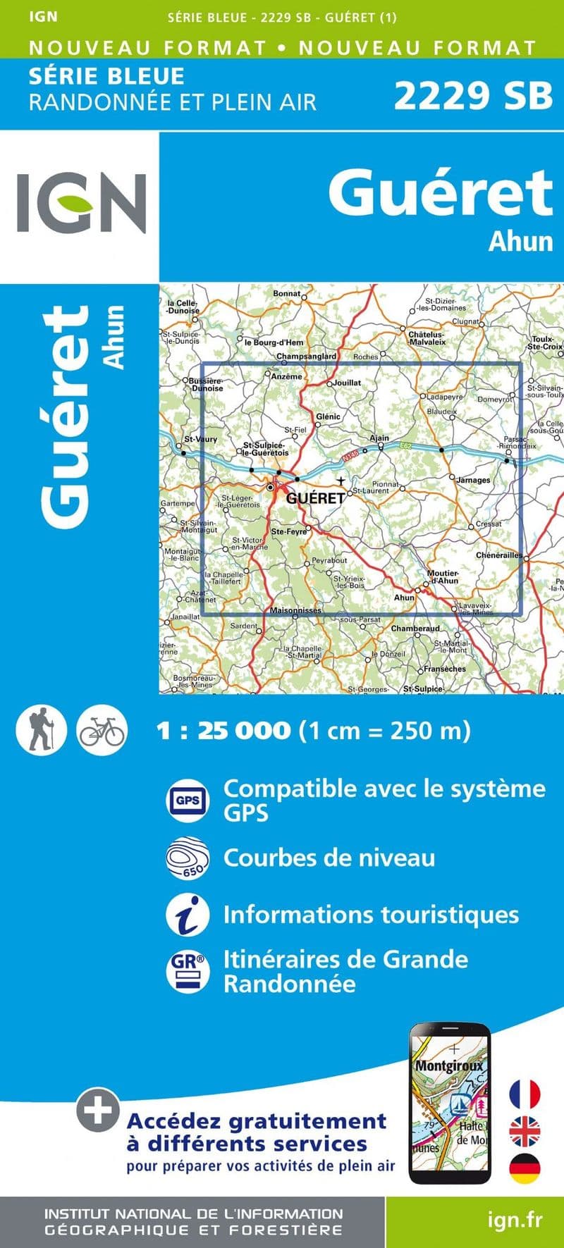 IGN 2229 SB - Guéret / Ahun