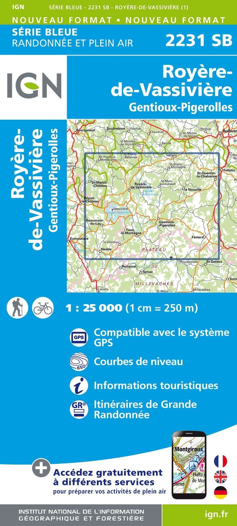 IGN 2231 SB- Royère-de-Vassivière / Gentioux-Pigerolles