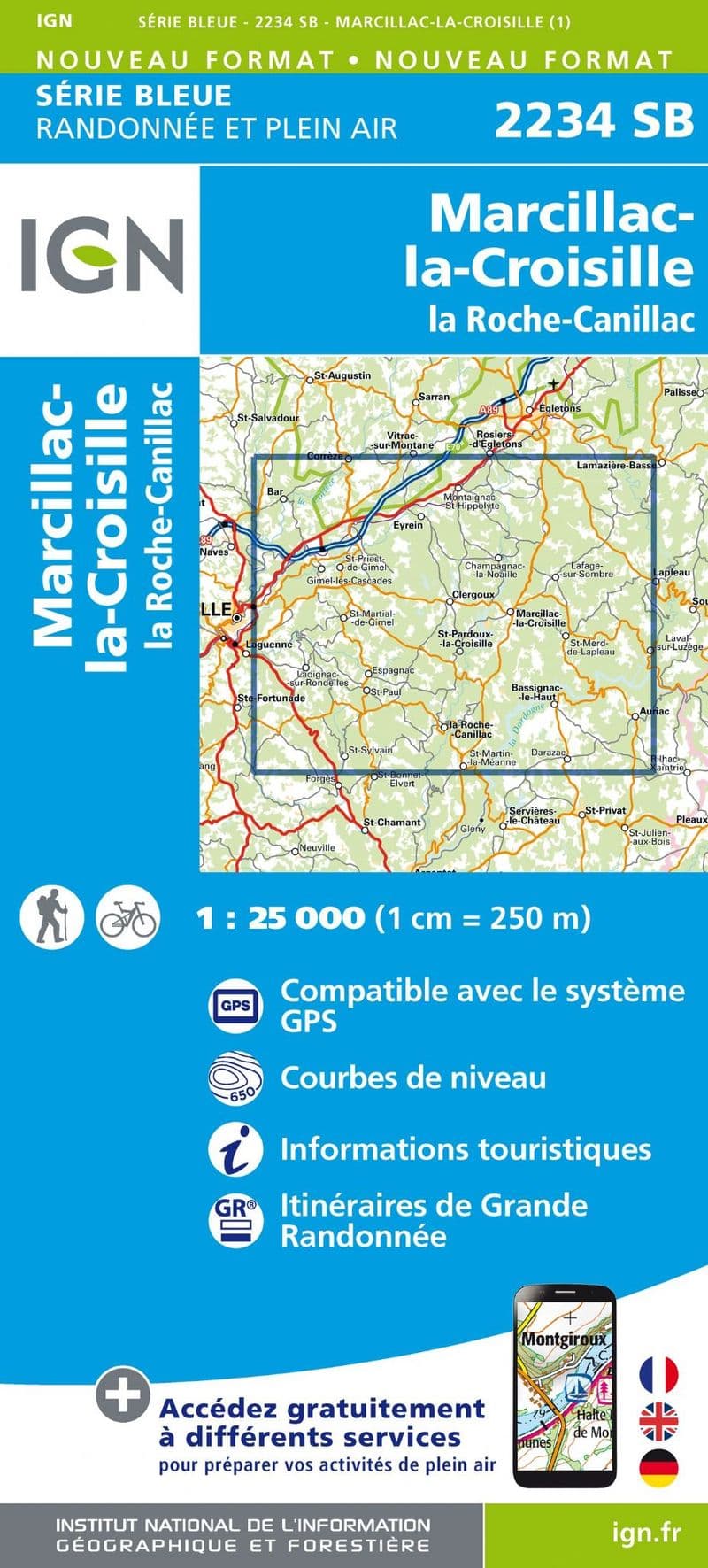 IGN 2234 SB - Marcillac-la-Croisille / La Roche-Canillac