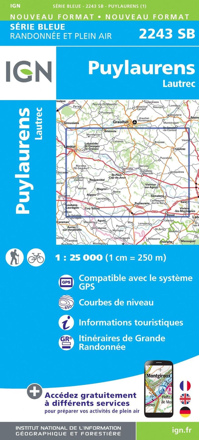 IGN 2243 SB - Puylaurens / Lautrec