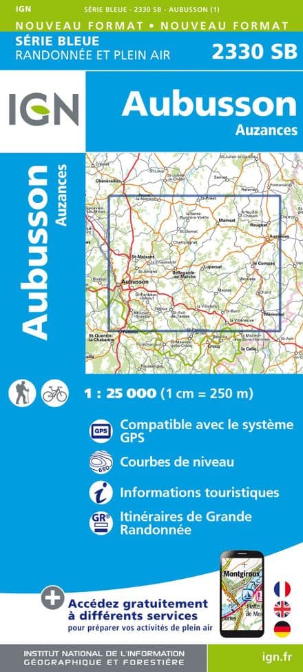 IGN 2330 SB - Aubusson / Auzances
