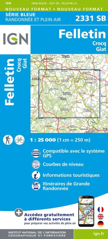 IGN 2331 SB - Felletin / Crocq / Giat