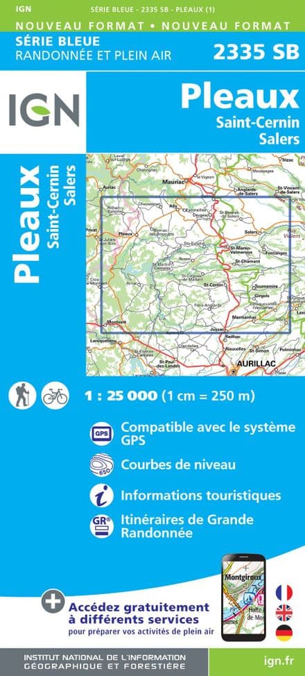 IGN 2335 SB - Pleaux / St-Cernin / Salers