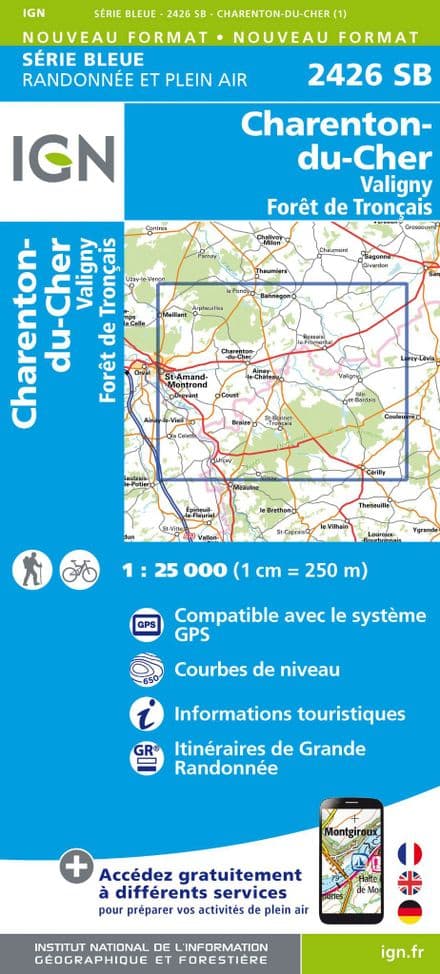 IGN 2426 SB - Charenton-du-Cher / Valigny / Forêt de Tronçais